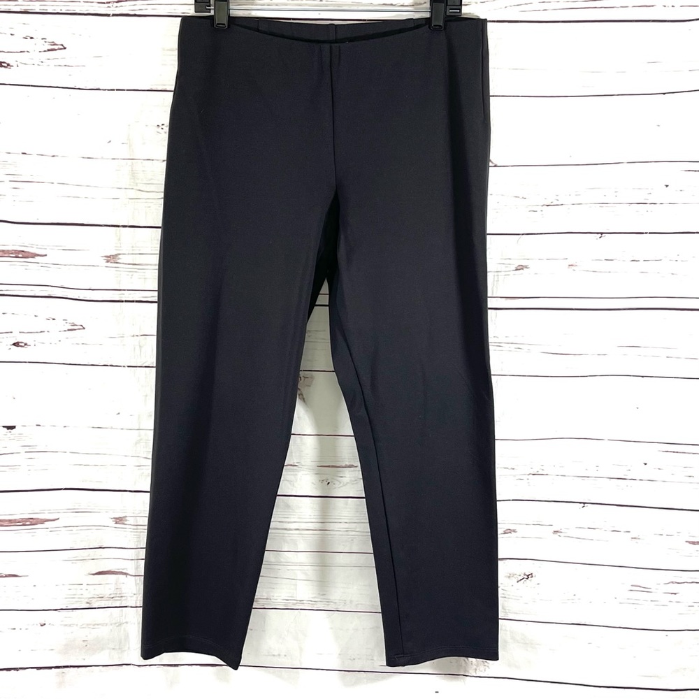 Eileen Fisher Ponte Knit Pull On Pants Womens M Gray Stretch.‎
